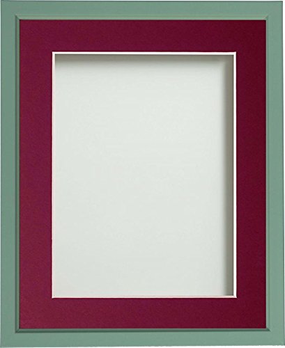 Frame Company Drayton Range 14x11-inch Green Picture Photo Frame with Plum Mount For Image Size 10x8-inch