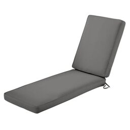 Classic Accessories Montlake FadeSafe Water-Resistant 72 x 21 x 3 Inch Outdoor Chaise Lounge Cushion, Patio Furniture Cushion, Light Charcoal Grey, Chaise Lounge Cushions Outdoor, Lounge Chair Cushion