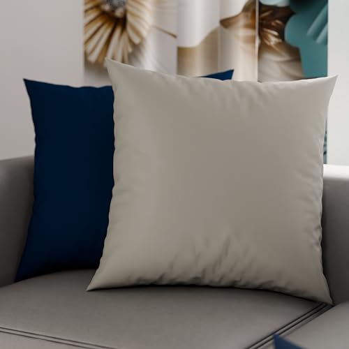PETTI Artigiani Italiani - Pair of Pillowcases 50x50 cm in Microfiber, Bedroom Cushions, Sofa, Set of 2 Cushion Covers, Double Face Pillowcase Gray and Blue