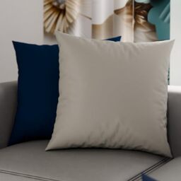 PETTI Artigiani Italiani - Pair of Pillowcases 50x50 cm in Microfiber, Bedroom Cushions, Sofa, Set of 2 Cushion Covers, Double Face Pillowcase Gray and Blue