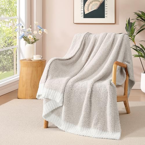 WRENSONGE Soft Throw Blanket for Couch-Cozy Reversible Knitted Blankets - Wrensonge Soft Throw Blanket for Couch-Cozy Reversible Knitted Blankets,Cationic Dyeing Taupe