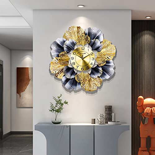 NEOTEND Large Wall Clock for Living Room Decor Modern Kitchen Big Wall Clock for Bedroom Silent Decorative Office Metal Wall Clock Battery Operated Watch 26.8 Inch