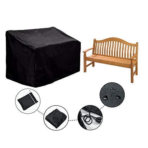 "ConPus Waterproof Outdoor Bench Cover - Two Seater Garden Bench Cover with Durable 210D Oxford Material+ Extra PVC Coating, Patio Bench Cover - 53"" L x 26"" W x 35"" H INCH"