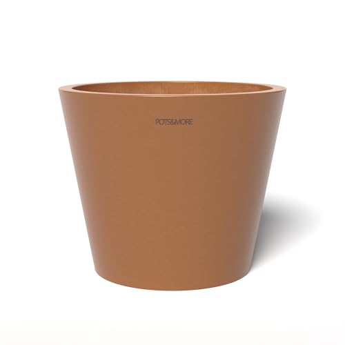 POTS&MORE Conico 10 Pot (Diameter 10 cm, Elegant Design, Terracotta Colour, Height 8.5 cm, Plastic Planter for Indoor Plants) VP011003