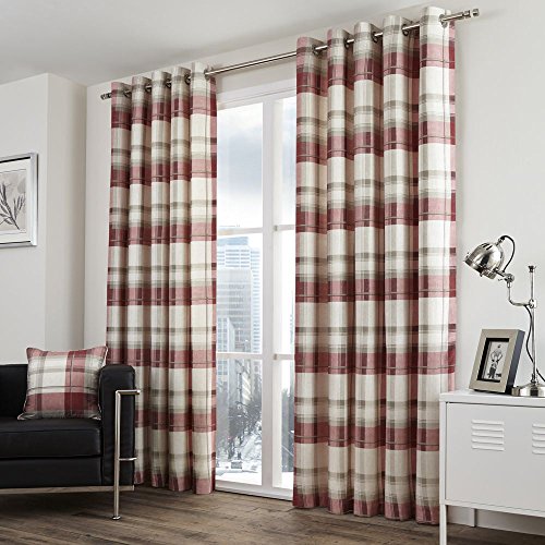 Fusion - Balmoral Check - Curtain, 117 x 183cm, Ruby