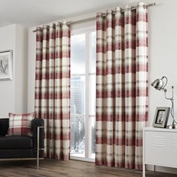 Fusion - Balmoral Check - Curtain, 117 x 183cm, Ruby
