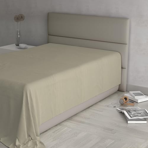 MAX COLOR Top Sheet, 100% Cotton, Plain, Taupe, Single 150 x 300 cm