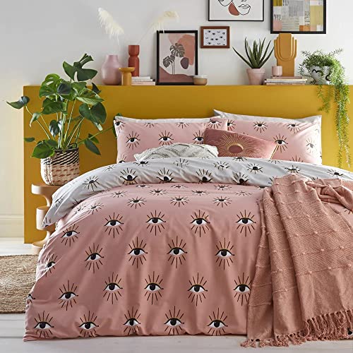 furn. Theia Duvet Cover Set, Polycotton, Blush, 230 x 220 cm