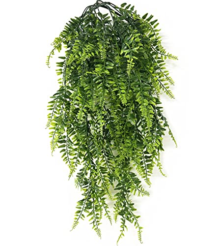 PASYOU Artificial Boston Ivy Plant, Fake Hanging Vines Plastic Plants Ferns Vine Faux UV Resistant Greenery for Indoor Outdoor Bathroom Decor Office Garden Party Wedding Baskets DIY Decoration 2 Pack