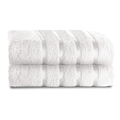 GC GAVENO CAVAILIA Fade Resistant Luxury Towels, Extra Absorbent 100% Ringspun Egyptian Cotton 500 GSM Bathroom Set, White, 2PK Bath Sheet 554752