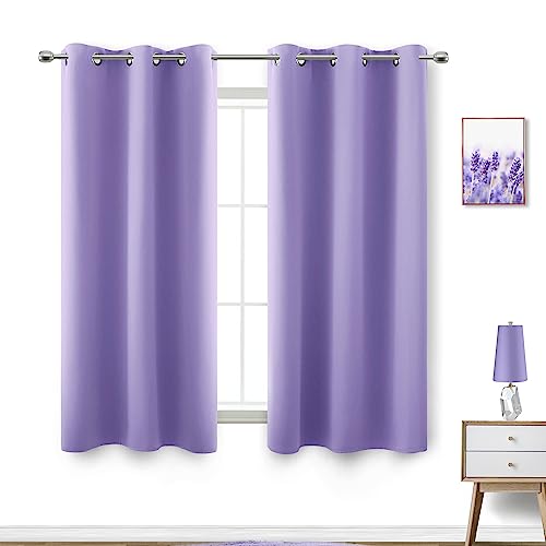 KOUFALL Purple Blackout Curtains for Living Room 42 by 54 Inches Long