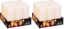 Spaas Tray of 9 Unscented Pillar Candles 60/150 mm, ± 45 Hours, Ivory (Pack of 2)