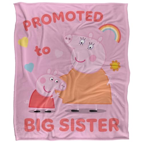 Peppa Pig Promoted To Big Sister Silky Touch Super Soft Throw Blanket 152 X 127 Cm