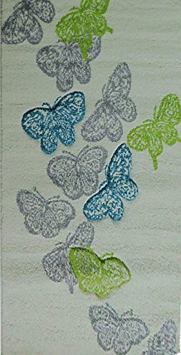 ASPECT Butterfly Rug for Kids Girls Room/Playroom, Polyester, Multi-Colour, 120 x 170 cm