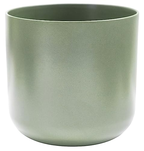 Ivyline Lisbon Contemporary Lisbon Planter in Sage - Waterproof & Durable - Premium Glazed Decorative Indoor Ceramic Flower Pot - H26 x D26cm