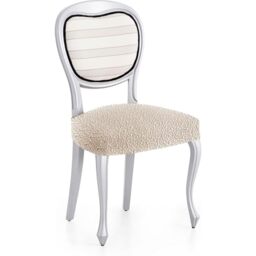 ECOMMERC3 - 2 Bi-elastic Jacquard Fabric Chair Covers - Super Elastic, Breathable and Adjustable Ecru Chair Covers