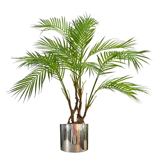 Leaf Large Realistic Artificial Palm Tree, Natural Areca Silver, 90cm