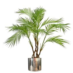 Leaf Large Realistic Artificial Palm Tree, Natural Areca Silver, 90cm
