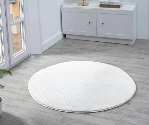 Rugs by Desire Comfy Washable Modern Living Room Rug Polyester Plain Indoor Area Rug with Low Pile - Anti-Slip Felt Backing SuperSoft Carpet Bedroom-Hallway, Silver, 100xCRL cm