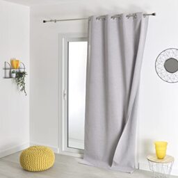 HomeMaison.com Thermal Blackout Curtain Double Sided Grey 135x260cm Eyelet Curtain Silver Opaque Window Thermal Insulated Cold Resistant