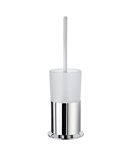 Smedbo FK311 Outline Toilet Brush, Frosted Glass, Silver, 11.4 x 11.8 x 32.4 cm