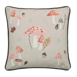 Fusion Woodland Dreams Velvet Cushion Cover, Floral Pattern, Decorative, 1 Piece, 43 x 43 cm, Chocolate, 100% Recycled Polyester, Square