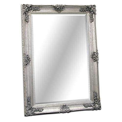 Barcelona Trading Abbey Large Silver Shabby Chic Antique Style Wall/Over Mantle Mirror-31in x 43in, Wood, 110x79,GL104-2