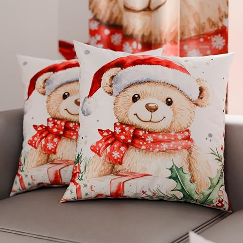 PETTI Italian Artisans - Pair of 45x45 cm Microfiber Cushion Covers, Christmas Pillow Cases, Christmas Decor Cushions for Bedroom, Sofa, Living Room, Set of 2 Cushion Covers, Xmas Pillow Case 16