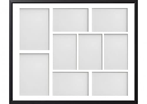 Frame Company Drayton Multi Aperture Photo Frame, Black, 20x16 for 6x4 inch (x7) 7x5 inch (x2)