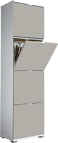 Kit 5 Pieces Germania Colorado 8730-84 Shoe Rack in White/Sand, 174 x 53 x 30 cm (LxHxW)