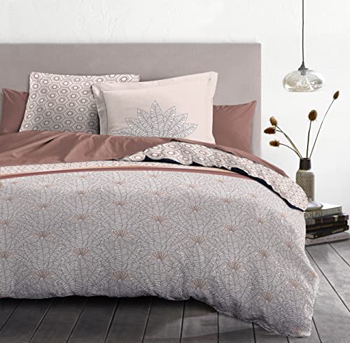 Home Linge Passion - Duvet Cover - 2 Pieces - 100% Cotton - 57 Thread Count - Single - 140 x 200 cm - Luxor Terracotta