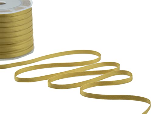 Furlanis - Double Satin Ribbon, Decoration, Gift, Christmas Packing, Wedding, Party, Made in Italy - Mustard, 6 mm x 100 m