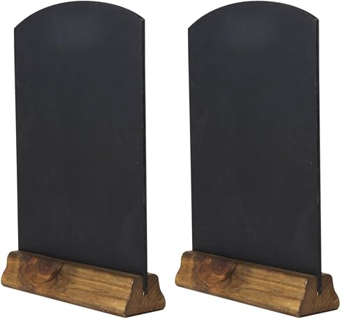 Chalkboards UK WC124F Table Top Chalkboard with Plinth, Wood, Rustic Brown, A4, 31 x 21 x 4 cm (Pack of 2)
