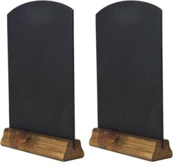 Chalkboards UK WC124F Table Top Chalkboard with Plinth, Wood, Rustic Brown, A4, 31 x 21 x 4 cm (Pack of 2)