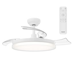 PHILIPS Solr Ceiling Fan Light, Retractable Blades, LED Light, White