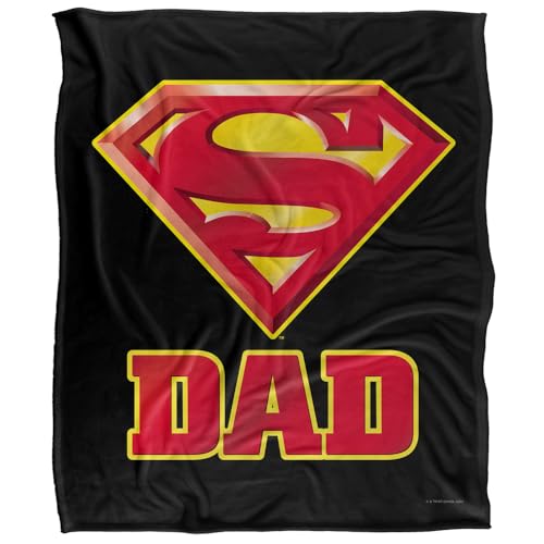 Superman Super Dad Silky Touch Super Soft Throw Blanket 152 X 127 cm, White