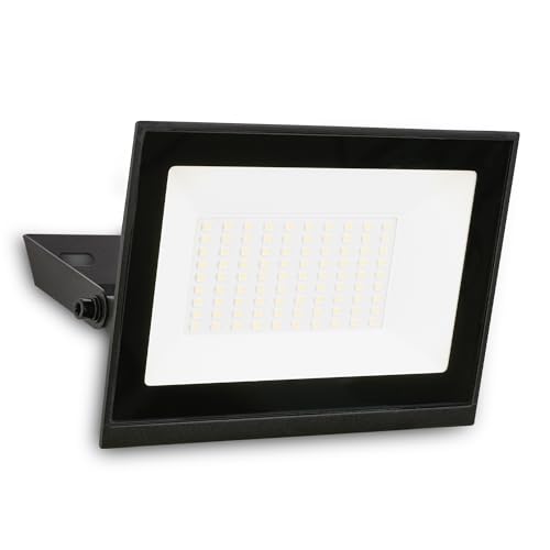 BRILONER - LED Floodlight Outdoor with Neutral White Light, 50W 4500lm, Adjustable, IP65 Dust and Water Resistant, Security Light, Exterior Spotlight, Wall Lamp, Garden, Garage, 17.5x18.5x3 cm, Black