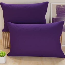 PETTI Artigiani Italiani - Pair of Microfiber Pillowcases 145x40 cm, Bedroom Furniture Cushions, Sofa, Set of 2 Cushion Covers, Solid Color Purple Pillowcase, 100% Made in Italy