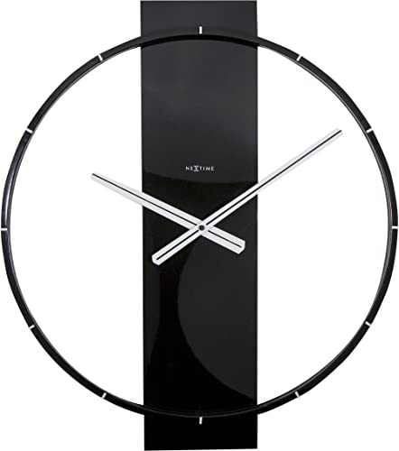 "NeXtime wall clock ""CARL"", very silent, made of wood, black, 58,2 x 50,8 cm"
