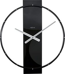 "NeXtime wall clock ""CARL"", very silent, made of wood, black, 58,2 x 50,8 cm"