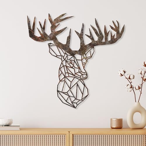 Hand-painted decorative metal wall accessory, antique colour, 49 x 50 cm, durable 1.5 mm metal body, unique art for home decor and style