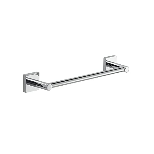 Gedy Manila Towel Holder CM.30, Chrome Color, Components Made of 304 Stainless Steel, Cromall and Satin Glass, 15 Year Warranty, Measures 4.7 x 34 x 6.8 cm and Weight 0.1 kg, R&D Design, 30 cm
