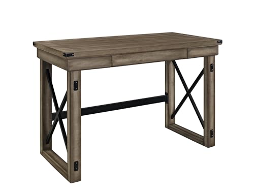 Ameriwood Wildwood Wood Veneer Desk, Rustic Gray, 120.6 x 59.69 x 76.3 cm (WxDxH)