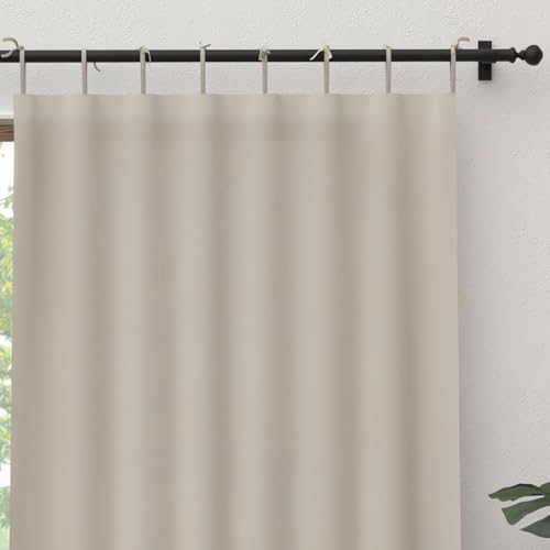 Soleil d'ocre, Panama Cotton Curtain with Ties 135 x 250 cm Linen