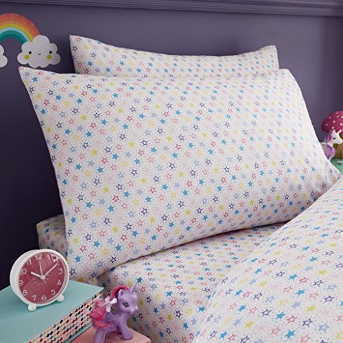 Gaveno Cavailia Kids Panel Sheet Set Unicorn Single Children Character Bedding 2 Piece Printed Easy Care Bedlinen 1 Fitted Bedsheet and 1 Matching Pillow Case