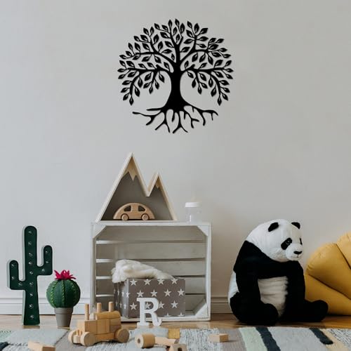 Stylish Black Decorative Metal Wall Accessory, 50 x 50 cm, 100% Metal, 1.5 mm Thick, Easy Wall Mounting, Perfect for Modern Home Decor