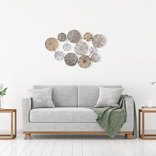 Hand-Painted Decorative Metal Wall Accessory, 84 x 10 x 63 cm, 100% Metal, 0.8 mm Thick, Unique Colour Variations for Stylish Home Decor