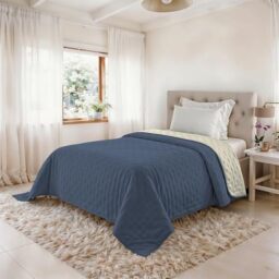 Summer Quilt Water Washed Microfibre Duvet Quilt and 100 g Filling Bed 1.5 220 x 250 cm - Blue/Sabbia