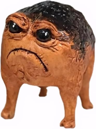 RIBJSHE Grumpy Frog Toad Statue - Ugly Angry Outdoor Garden Yard Frog Decor - Black