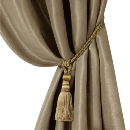 "Elrene Home Fashions 26865902495 Tassel Tieback Rope Cord Fabric Single Window Curtain Treatment Drape Accessories, 24"", Gold"